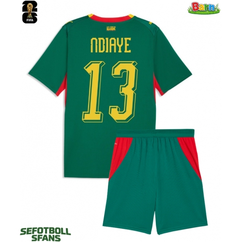 Senegal Iliman Ndiaye #13 Bortaställ Barn VM 2026 Kortärmad (+ Korta byxor)
